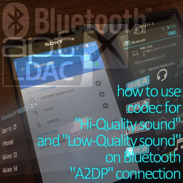 Bluetoothの高音質接続コーデックのイメージ