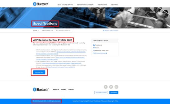 Bluetooth規格標準化団体のホームページ